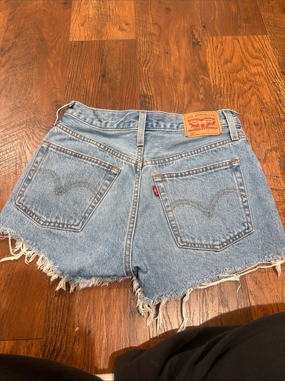 Levi's Light Wash Denim Cutoff Shorts with Frayed Hem